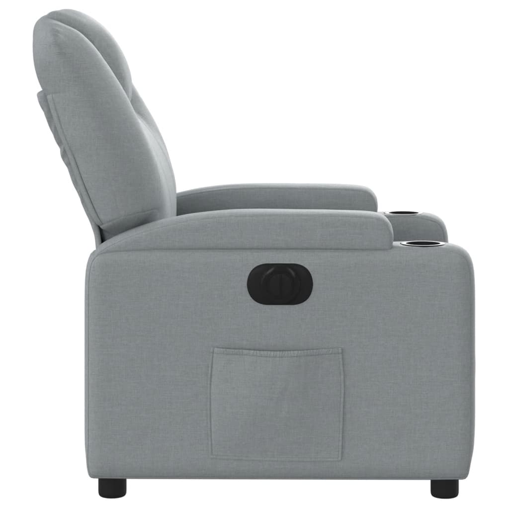 Fauteuil inclinable électrique Gris clair Tissu