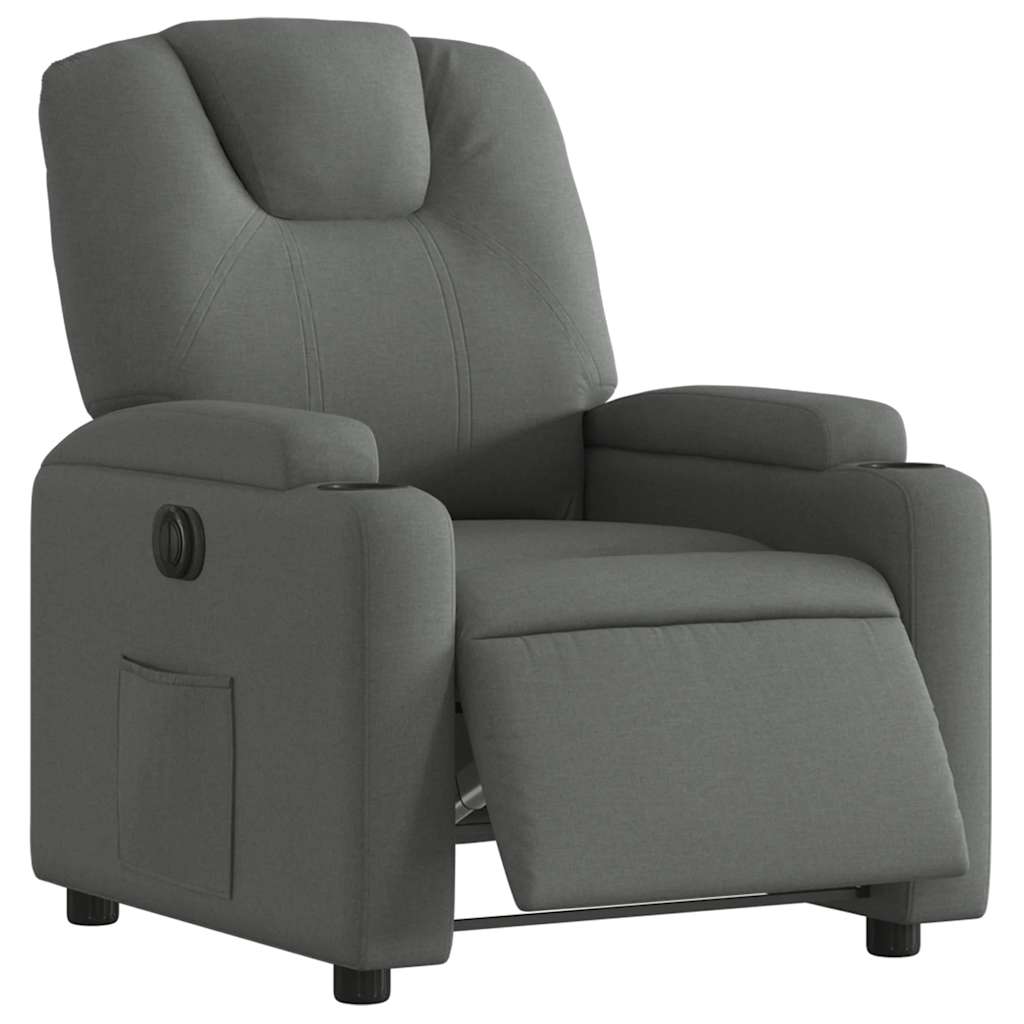 Fauteuil inclinable électrique Gris foncé Tissu