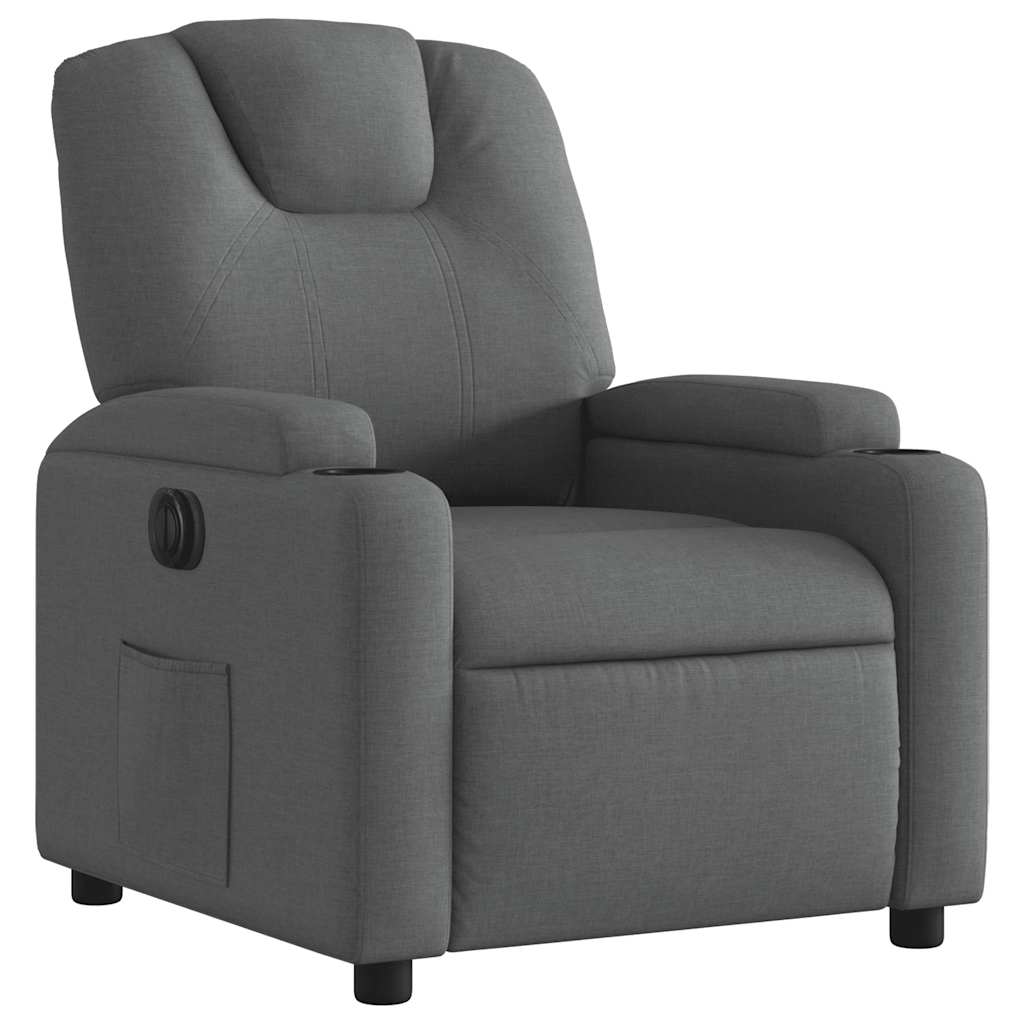 Fauteuil inclinable électrique Gris foncé Tissu