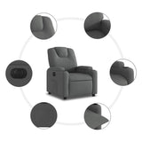 Fauteuil inclinable électrique Gris foncé Tissu