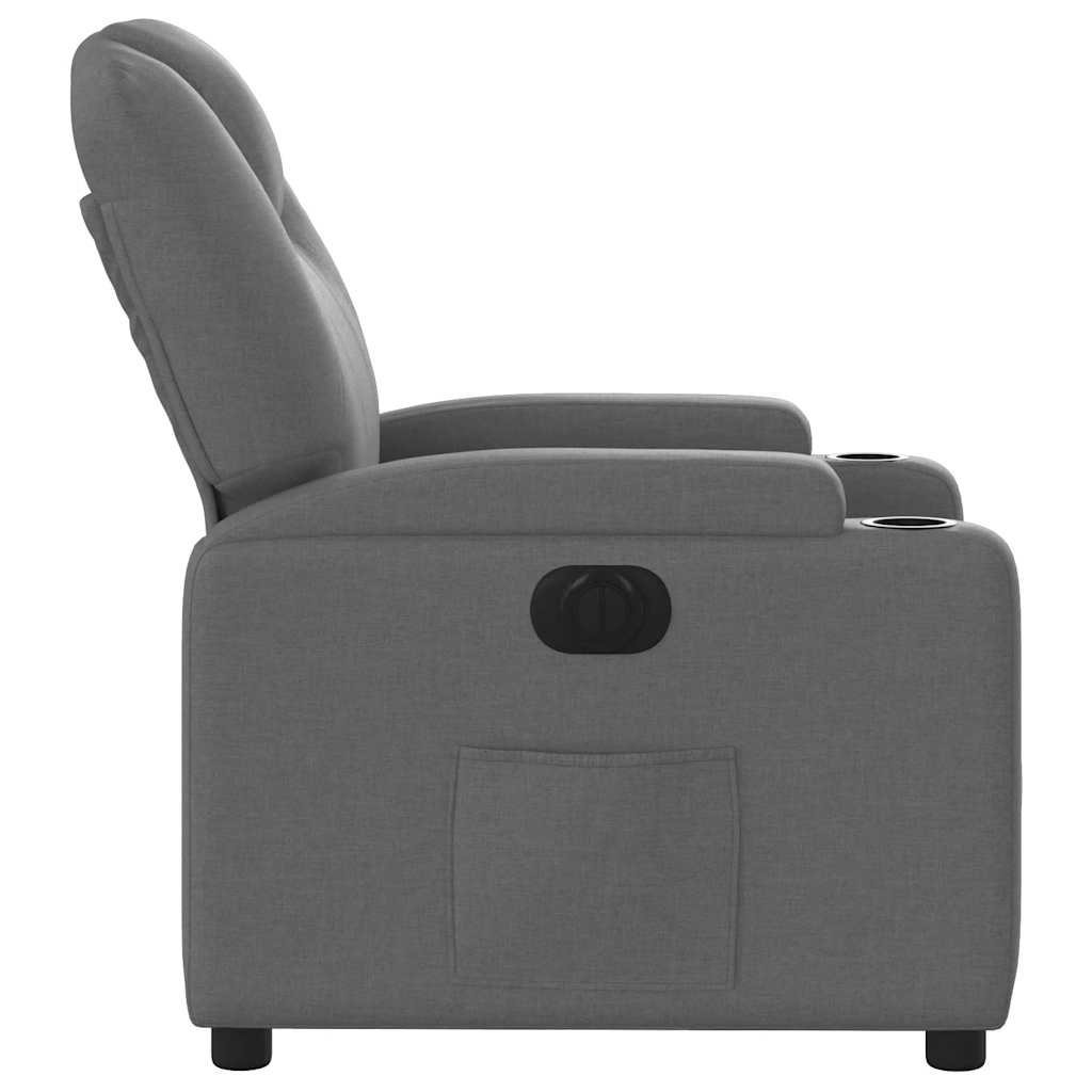 Fauteuil inclinable électrique Gris foncé Tissu