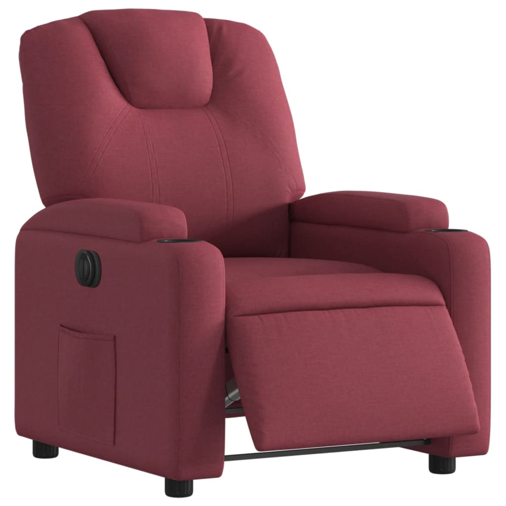 Fauteuil inclinable électrique Rouge bordeaux Tissu