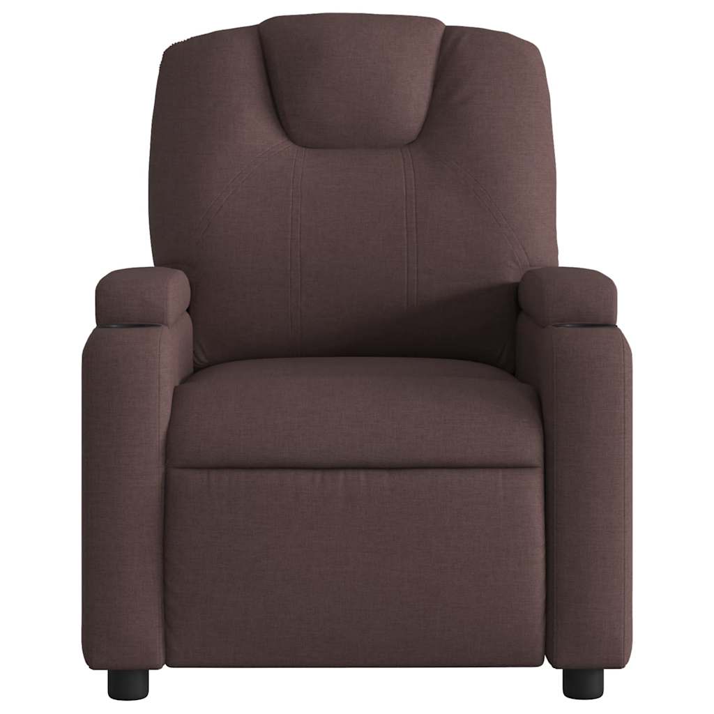Fauteuil inclinable électrique Marron foncé Tissu