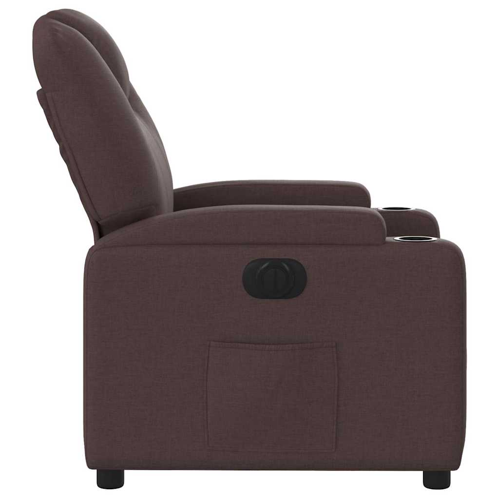 Fauteuil inclinable électrique Marron foncé Tissu