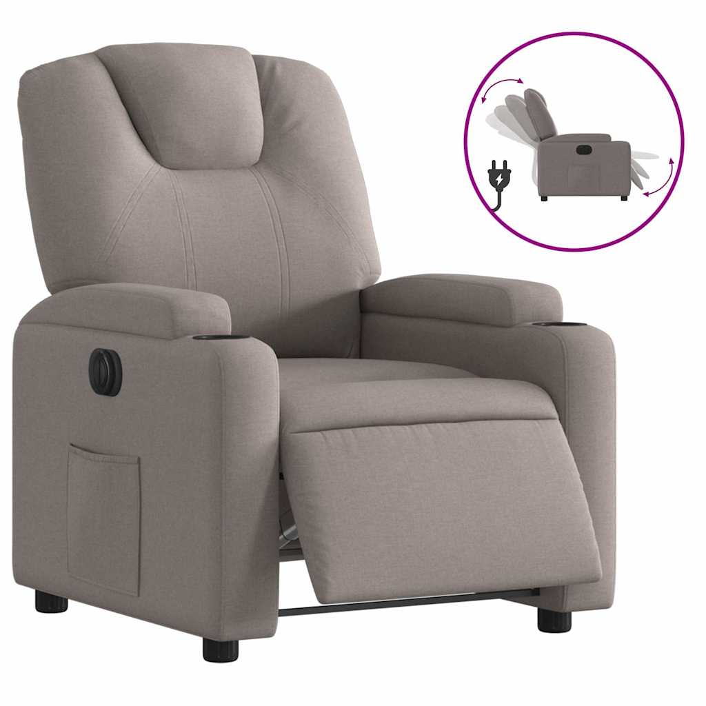 Fauteuil inclinable électrique Taupe Tissu