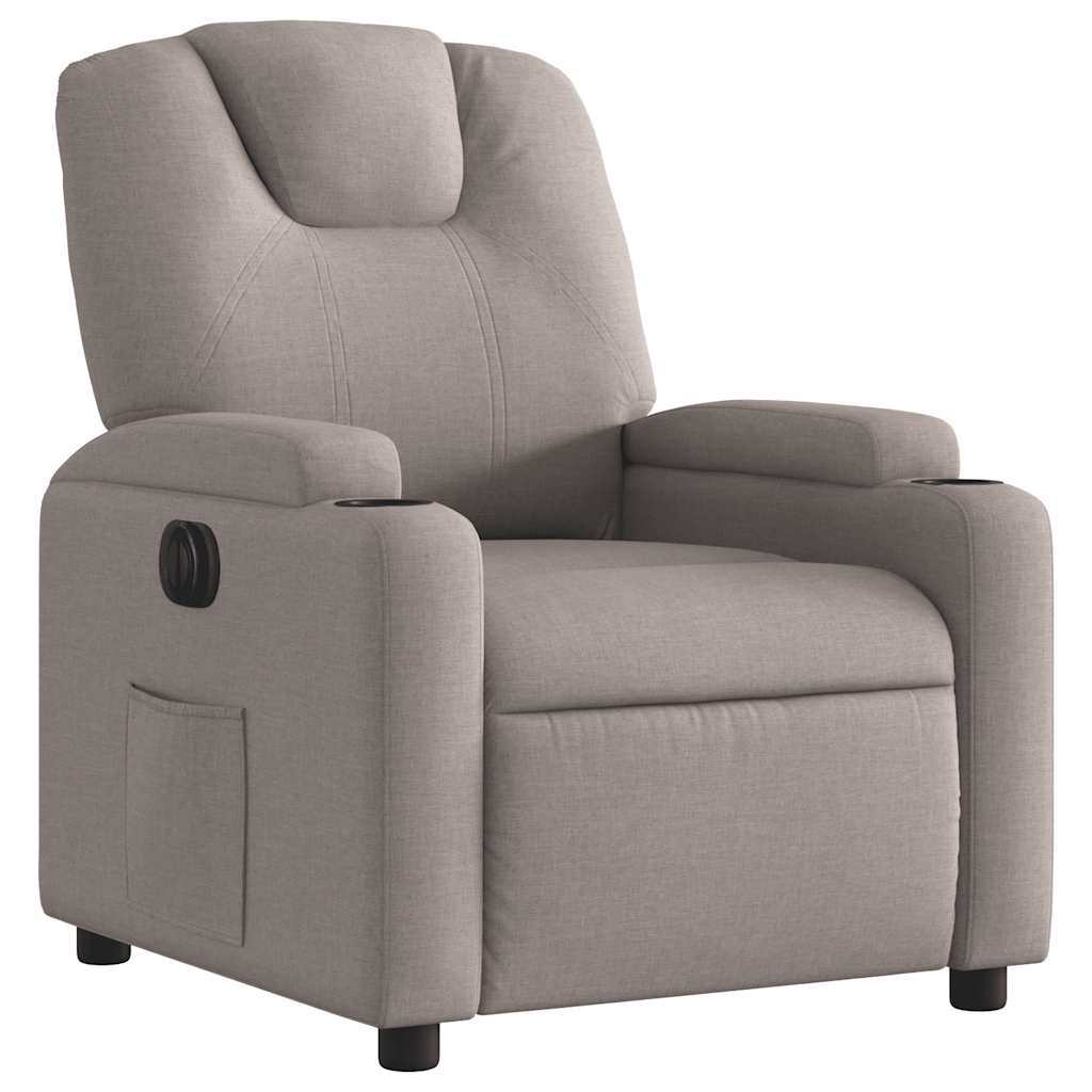 Fauteuil inclinable électrique Taupe Tissu