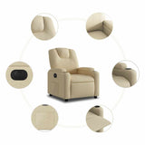 Fauteuil inclinable électrique Crème Tissu