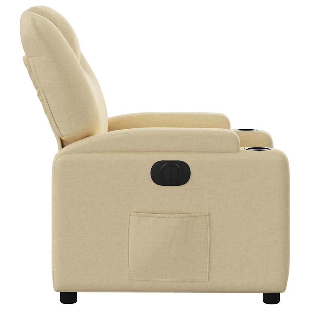 Fauteuil inclinable électrique Crème Tissu