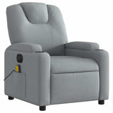 Fauteuil de massage inclinable électrique gris clair tissu