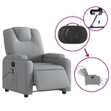 Fauteuil de massage inclinable électrique gris clair tissu