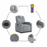 Fauteuil de massage inclinable électrique gris clair tissu
