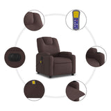 Fauteuil de massage inclinable électrique Marron foncé Tissu