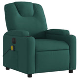 Fauteuil de massage inclinable électrique Vert foncé Tissu