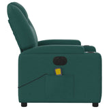 Fauteuil de massage inclinable électrique Vert foncé Tissu