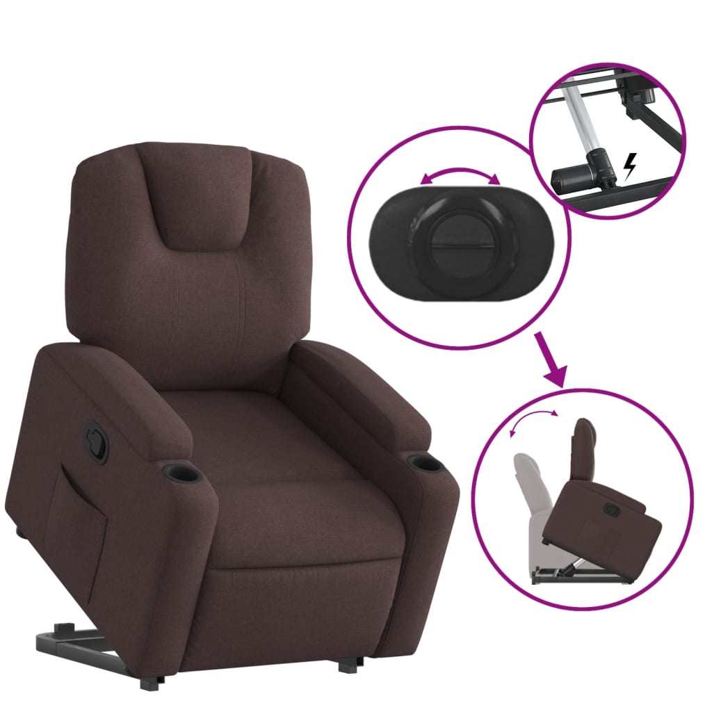 Fauteuil inclinable marron foncé tissu