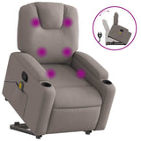 Fauteuil inclinable de massage Taupe Tissu