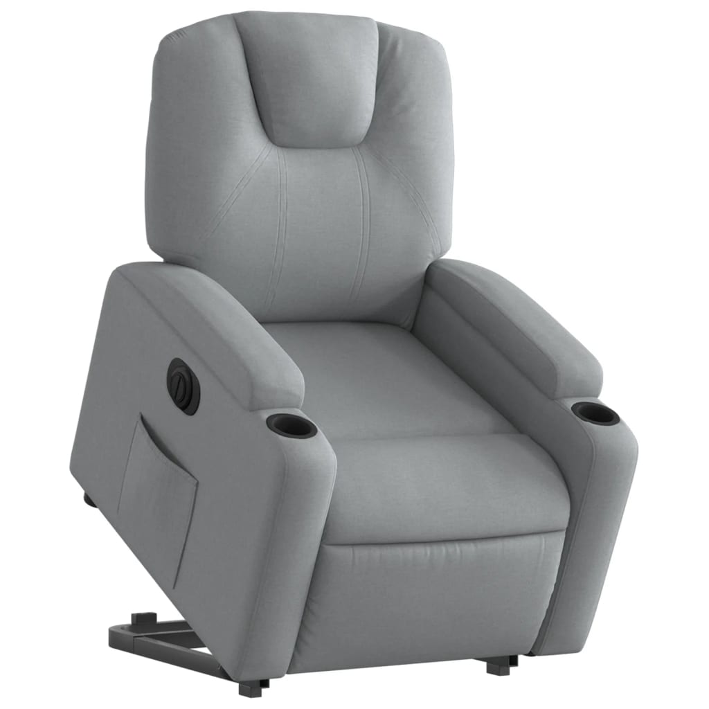 Fauteuil inclinable électrique gris clair tissu