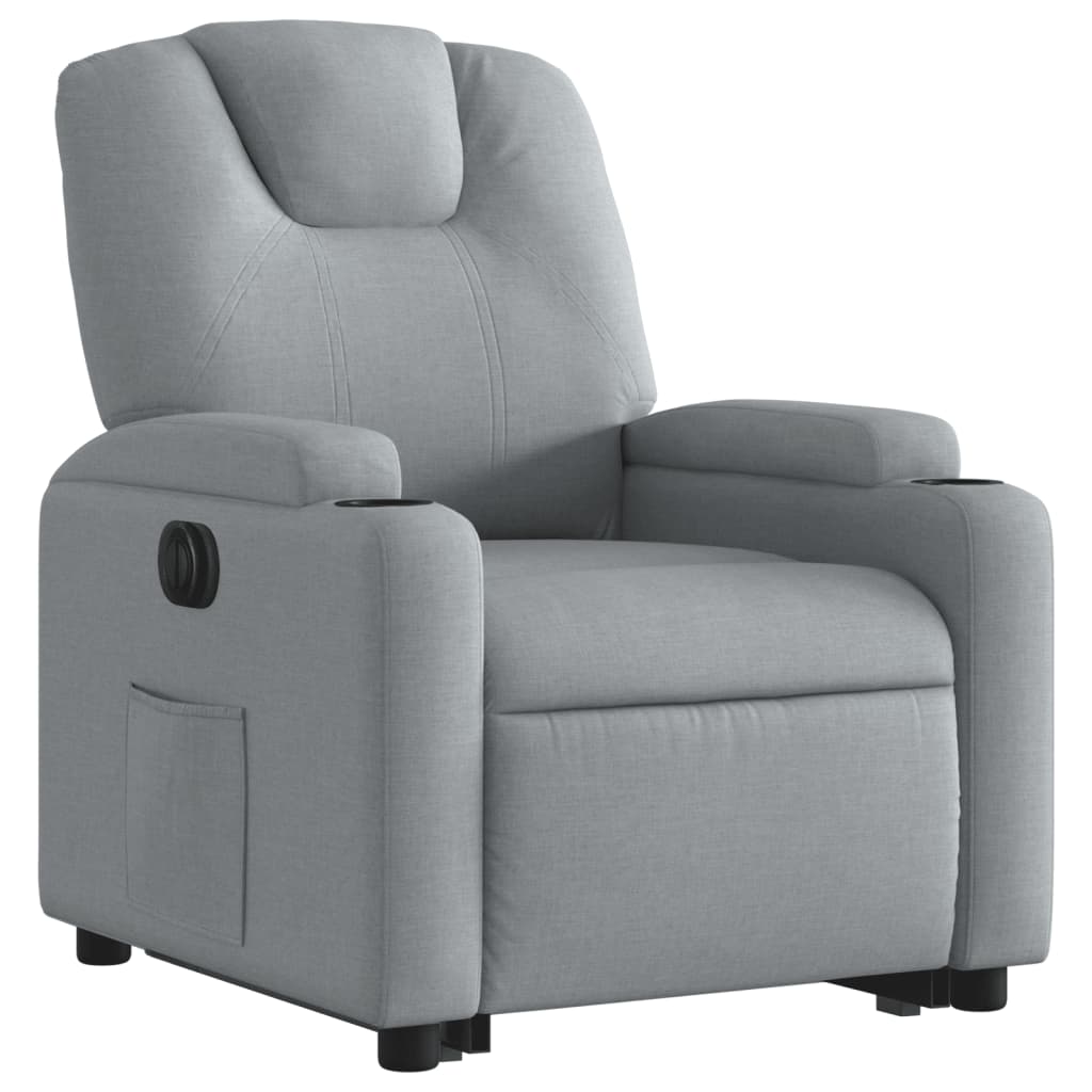 Fauteuil inclinable électrique gris clair tissu