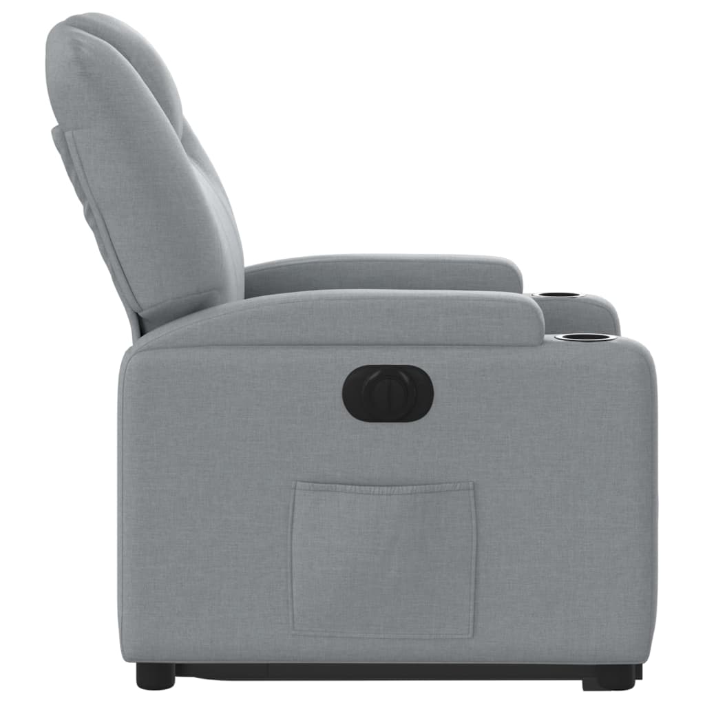 Fauteuil inclinable électrique gris clair tissu