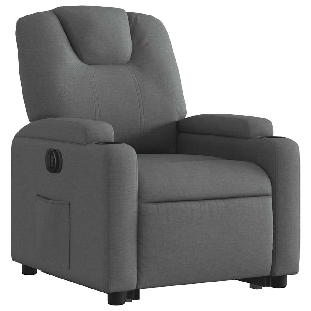 Fauteuil inclinable électrique gris foncé tissu
