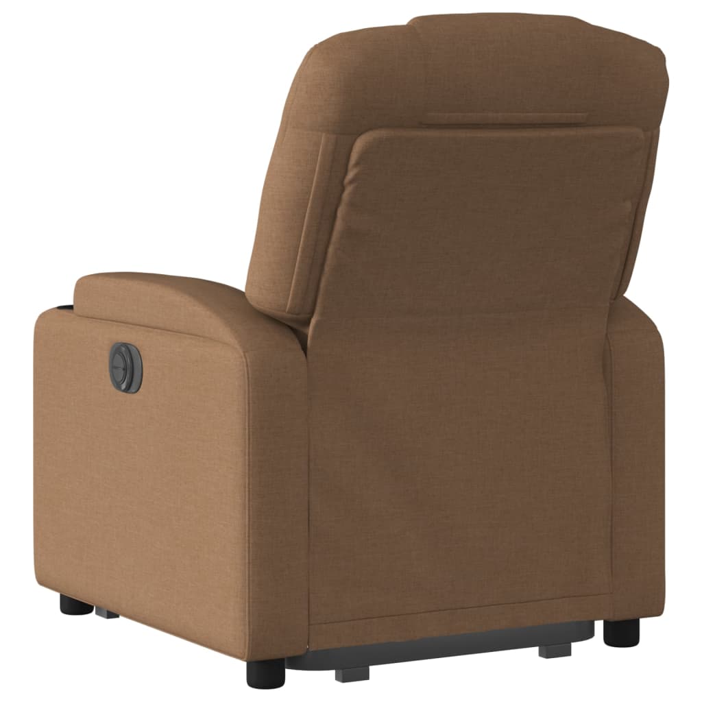 Fauteuil inclinable électrique marron tissu