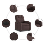 Fauteuil inclinable électrique marron foncé tissu