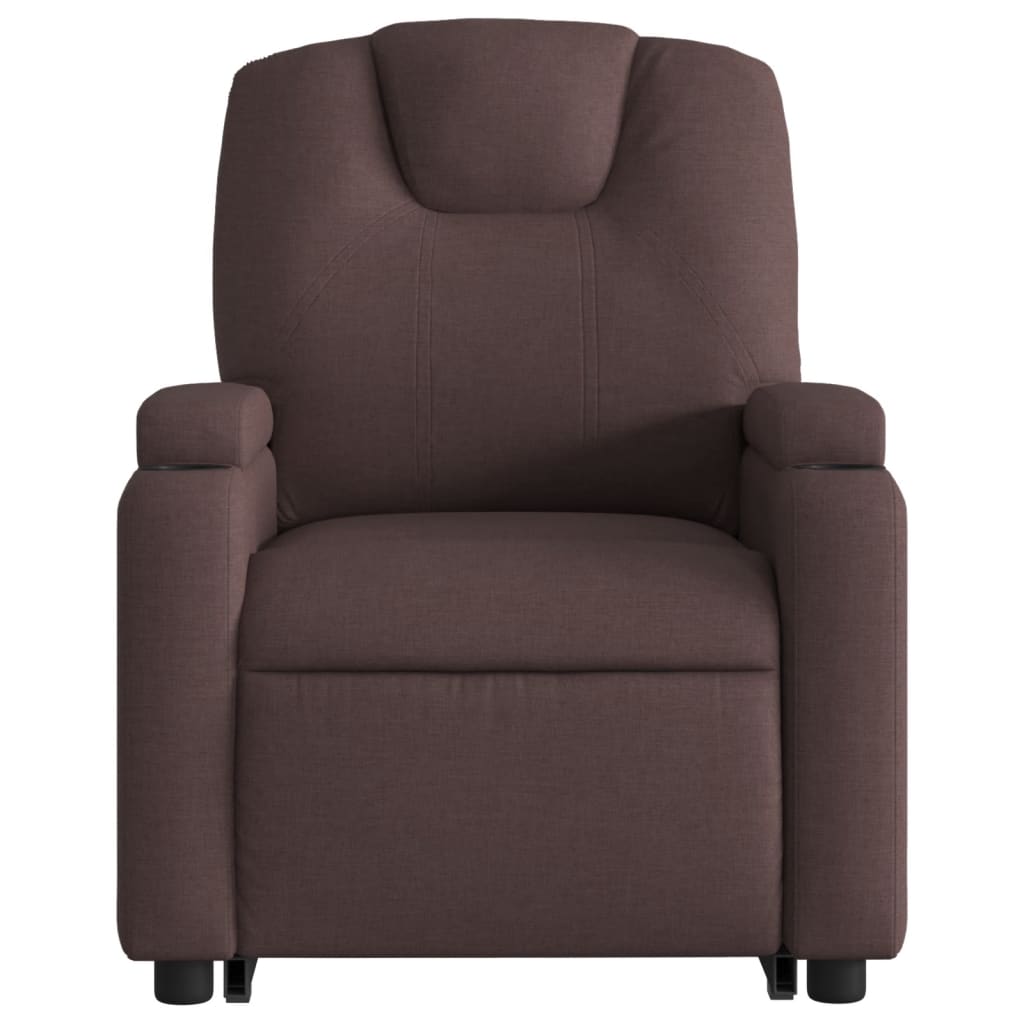 Fauteuil inclinable électrique marron foncé tissu