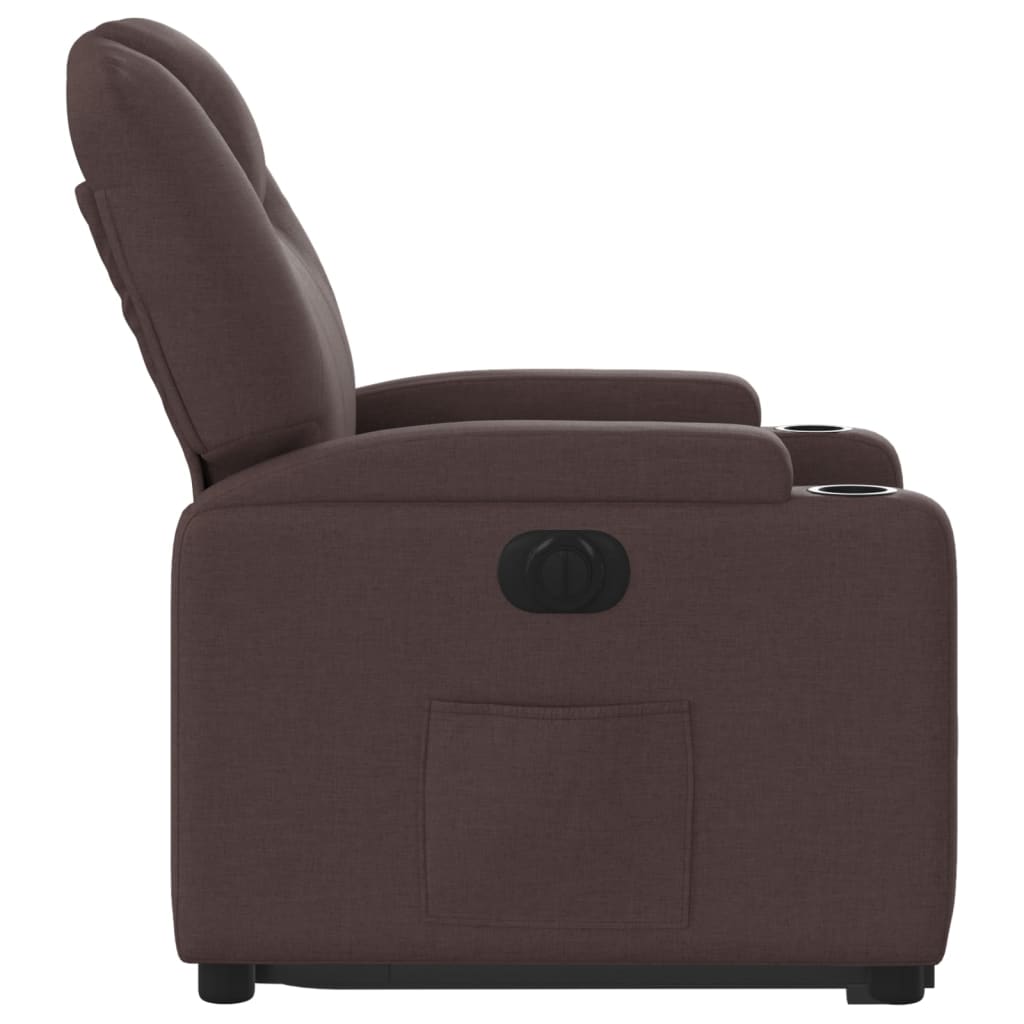Fauteuil inclinable électrique marron foncé tissu