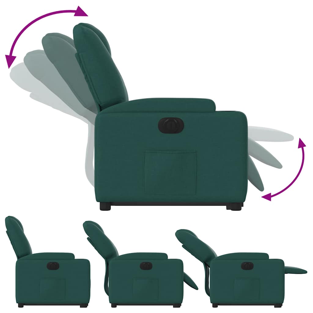 Fauteuil inclinable électrique vert foncé tissu