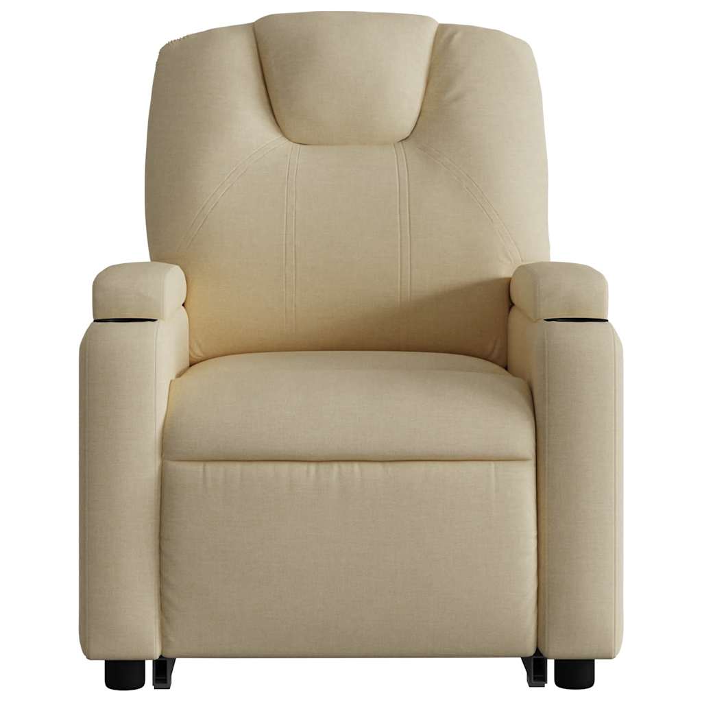 Fauteuil inclinable électrique crème tissu