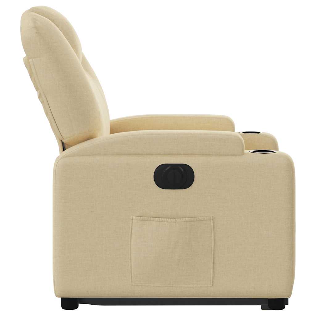 Fauteuil inclinable électrique crème tissu
