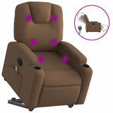Fauteuil inclinable de massage électrique Marron Tissu