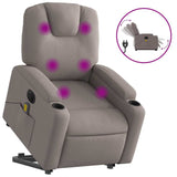 Fauteuil inclinable de massage électrique Taupe Tissu