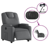 Fauteuil inclinable électrique Gris Similicuir