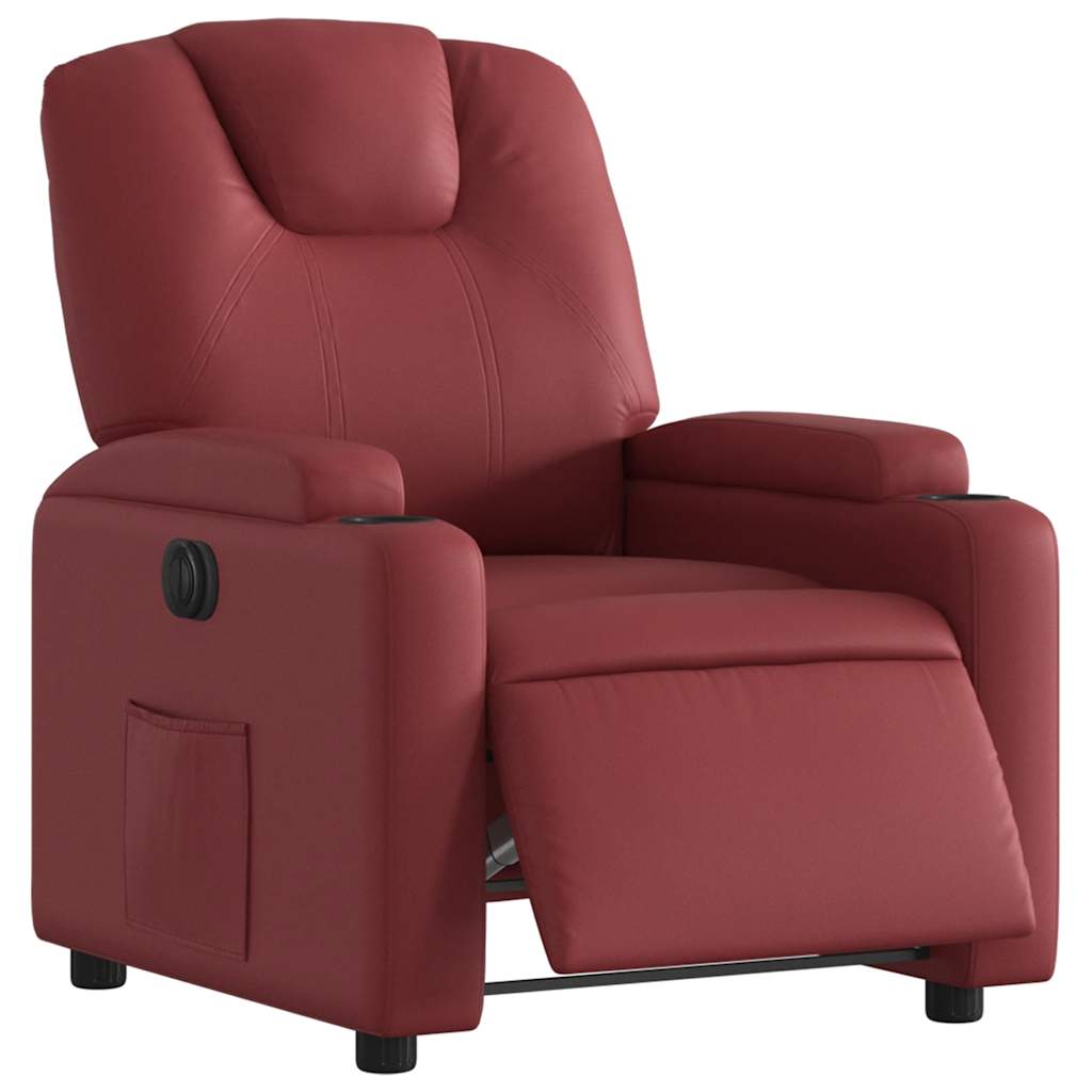 Fauteuil inclinable électrique Rouge bordeaux Similicuir