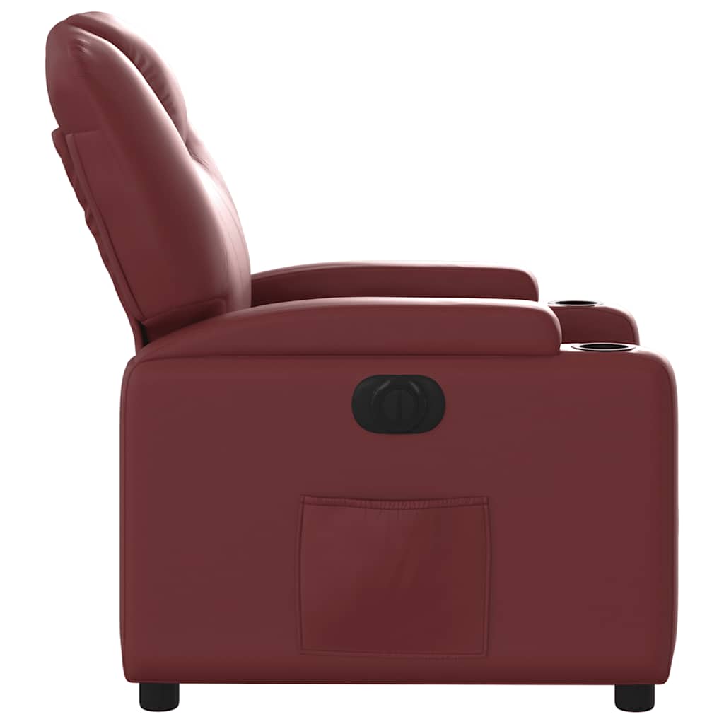 Fauteuil inclinable électrique Rouge bordeaux Similicuir