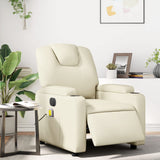 Fauteuil de massage inclinable électrique crème similicuir