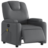Fauteuil de massage inclinable électrique gris similicuir