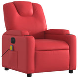 Fauteuil de massage inclinable électrique rouge similicuir