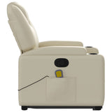 Fauteuil inclinable de massage Crème Similicuir