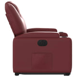 Fauteuil inclinable électrique rouge bordeaux similicuir