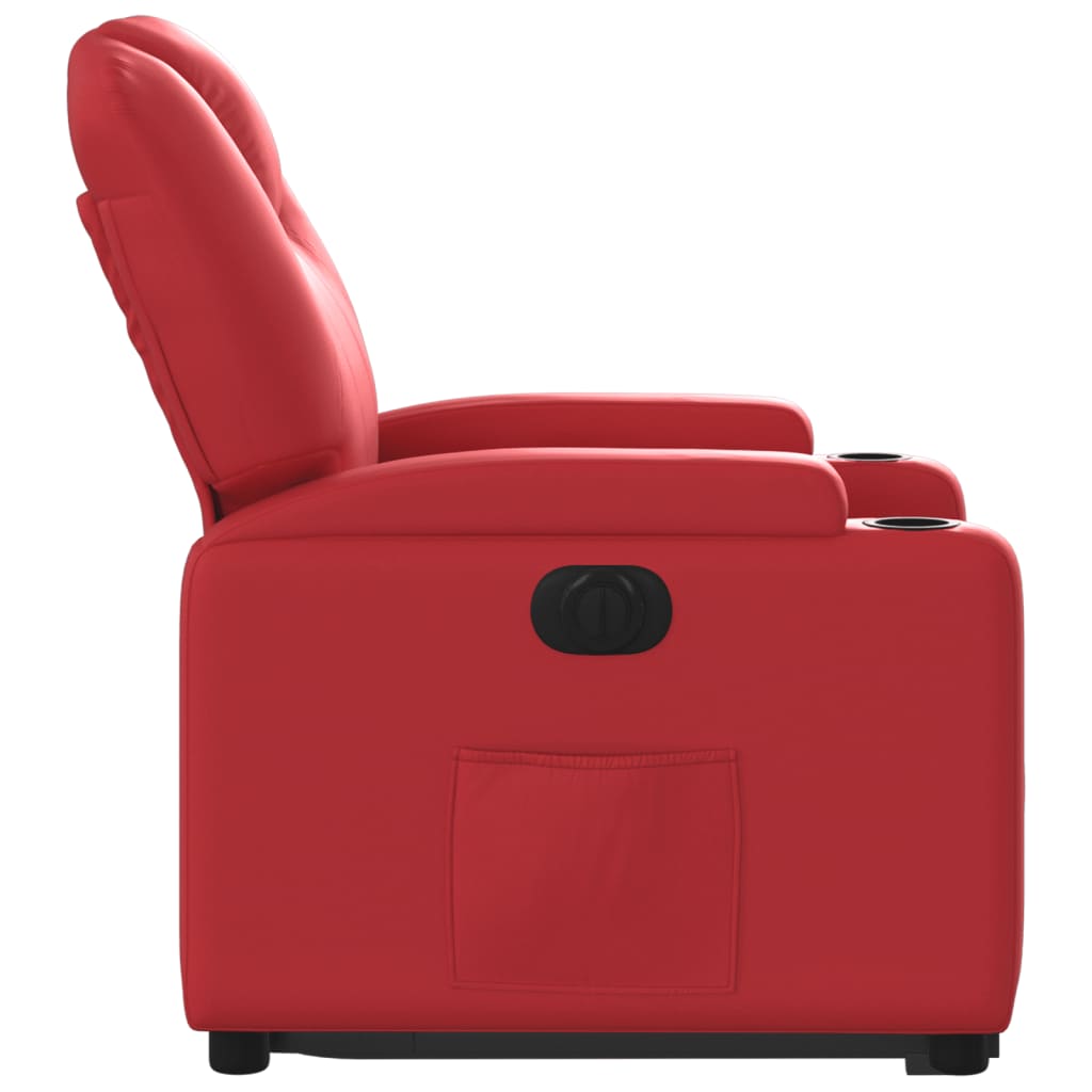Fauteuil inclinable électrique rouge similicuir