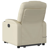 Fauteuil inclinable de massage électrique crème similicuir