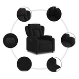Fauteuil inclinable électrique Noir Tissu