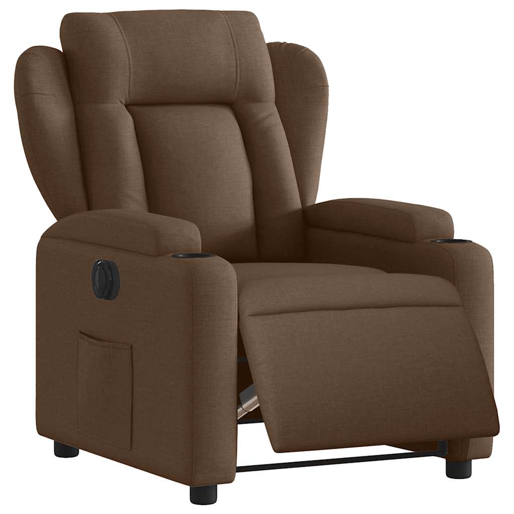 Fauteuil inclinable électrique Marron Tissu
