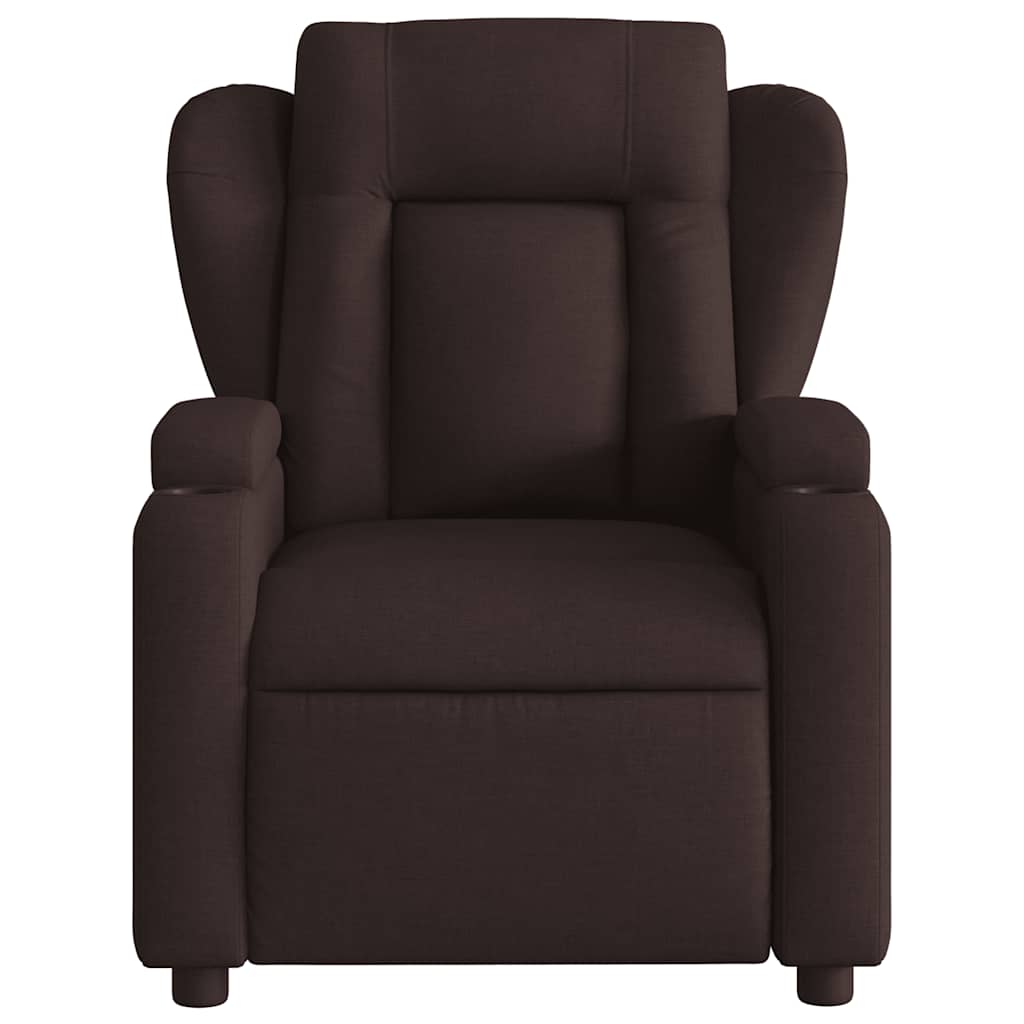 Fauteuil inclinable électrique Marron foncé Tissu