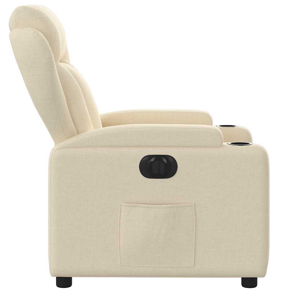 Fauteuil inclinable électrique Crème Tissu