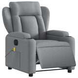 Fauteuil de massage inclinable électrique gris clair tissu