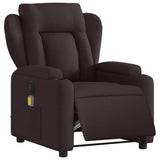 Fauteuil de massage inclinable électrique Marron foncé Tissu