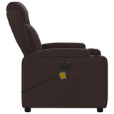 Fauteuil de massage inclinable électrique Marron foncé Tissu